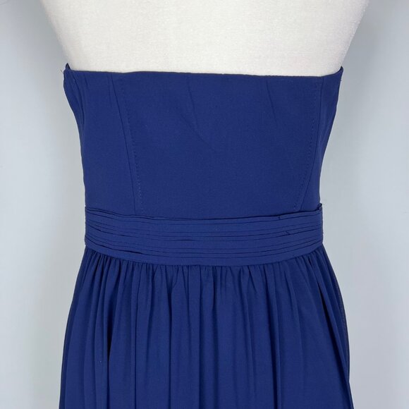 Minuet Womens Blue Strapless Pleated Formal Gown Sequin Bodice Maxi Dress size M - Picture 6 of 13